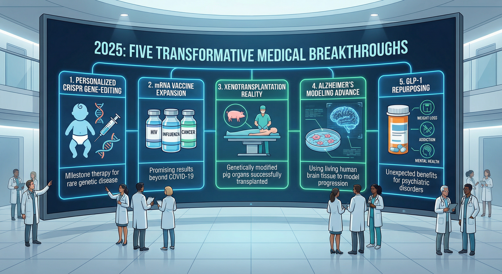 5 Medical Breakthroughs of 2025 That Give Hope: CRISPR Gene Therapy, mRNA Vaccines, Xenotransplantation, and Dementia Research