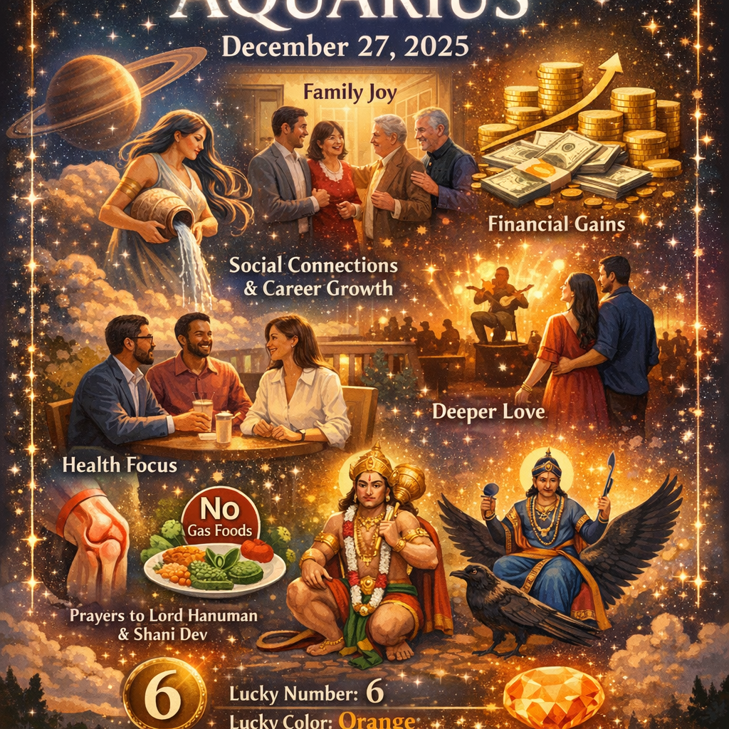 Aquarius Horoscope December 27, 2025: Daily Astrological Predictions for Love, Career, Finances, and Health