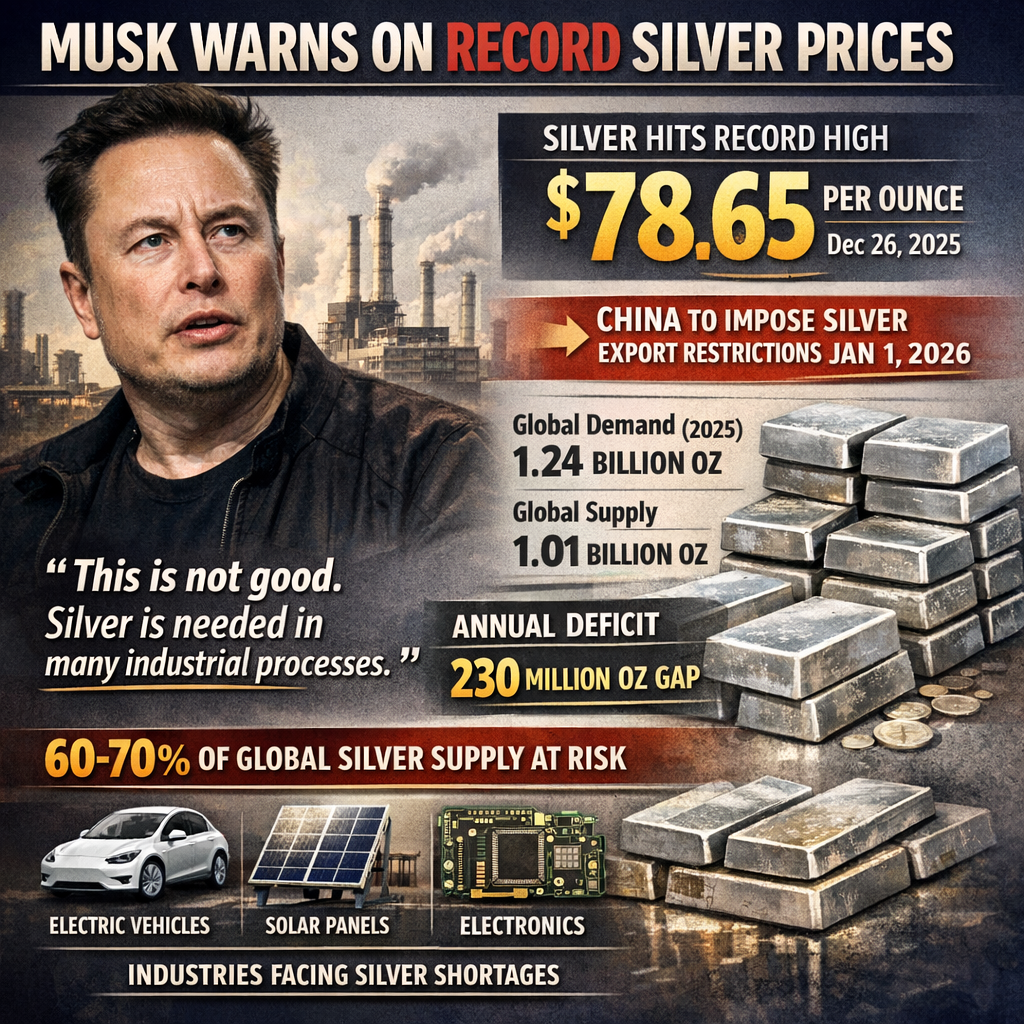 Elon Musk Silver Price Concerns: China's New Export Rules Threaten Global Supply and Tesla's Production